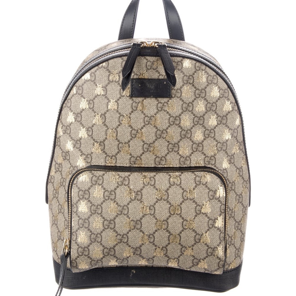 Gucci | backpack with logo & gold bumble bees
